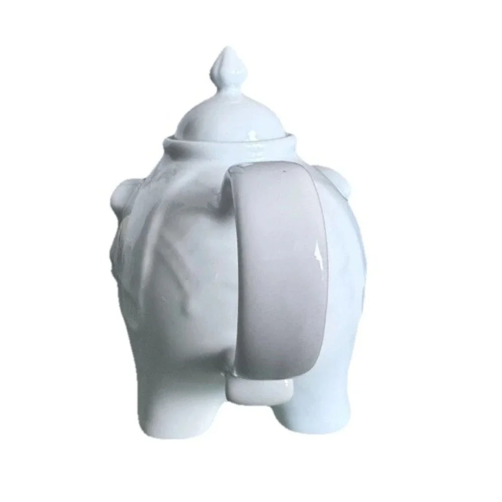 CIA Cordon Bleu Elephant Teapot White Microwave Dishwasher Oven Safe with‎ Lid